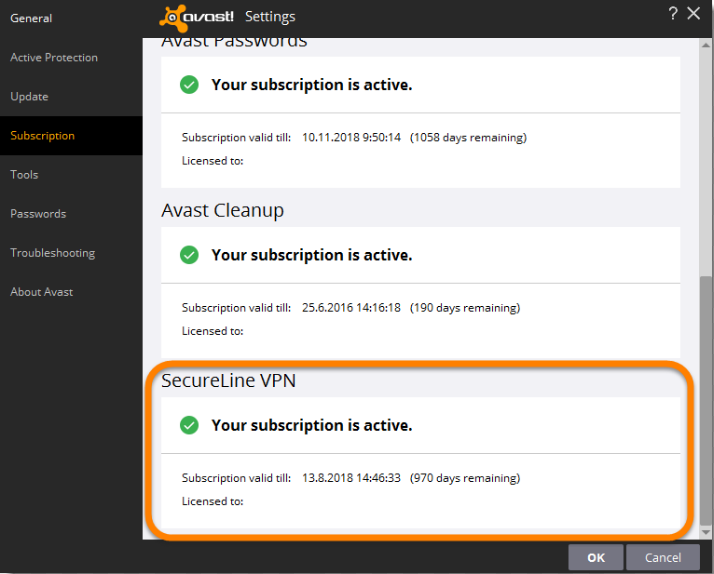 Avast secureline vpn refused your license file